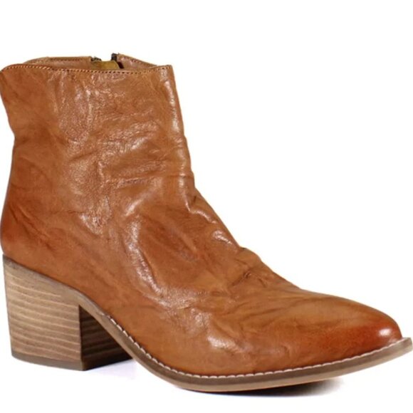 NEW DIBA TRUE Leather Hel Lina Heel Booties Cuoio for women 462mn - Picture 9 of 12